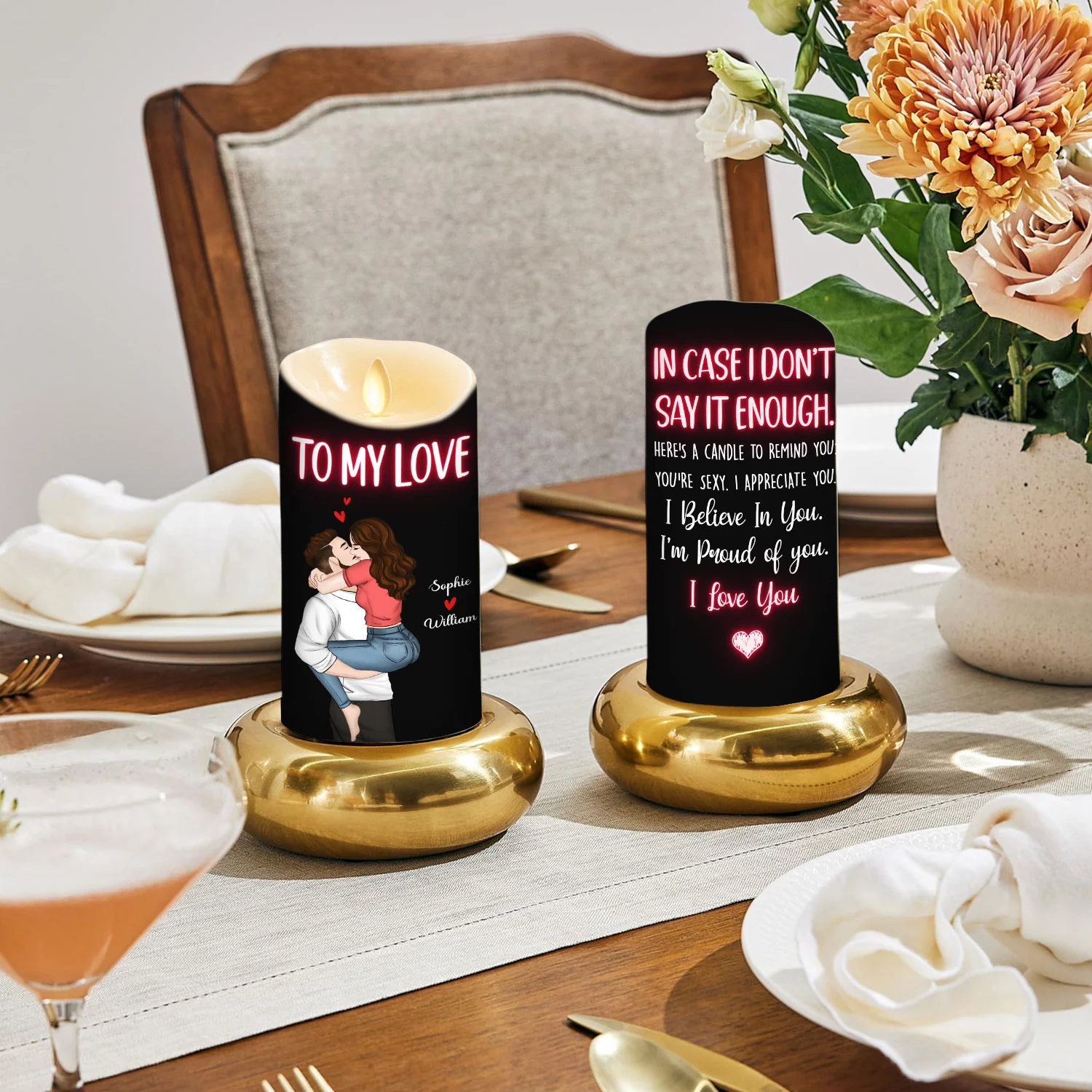 I Believe In You - Personalized Custom LED Candle - Image 4