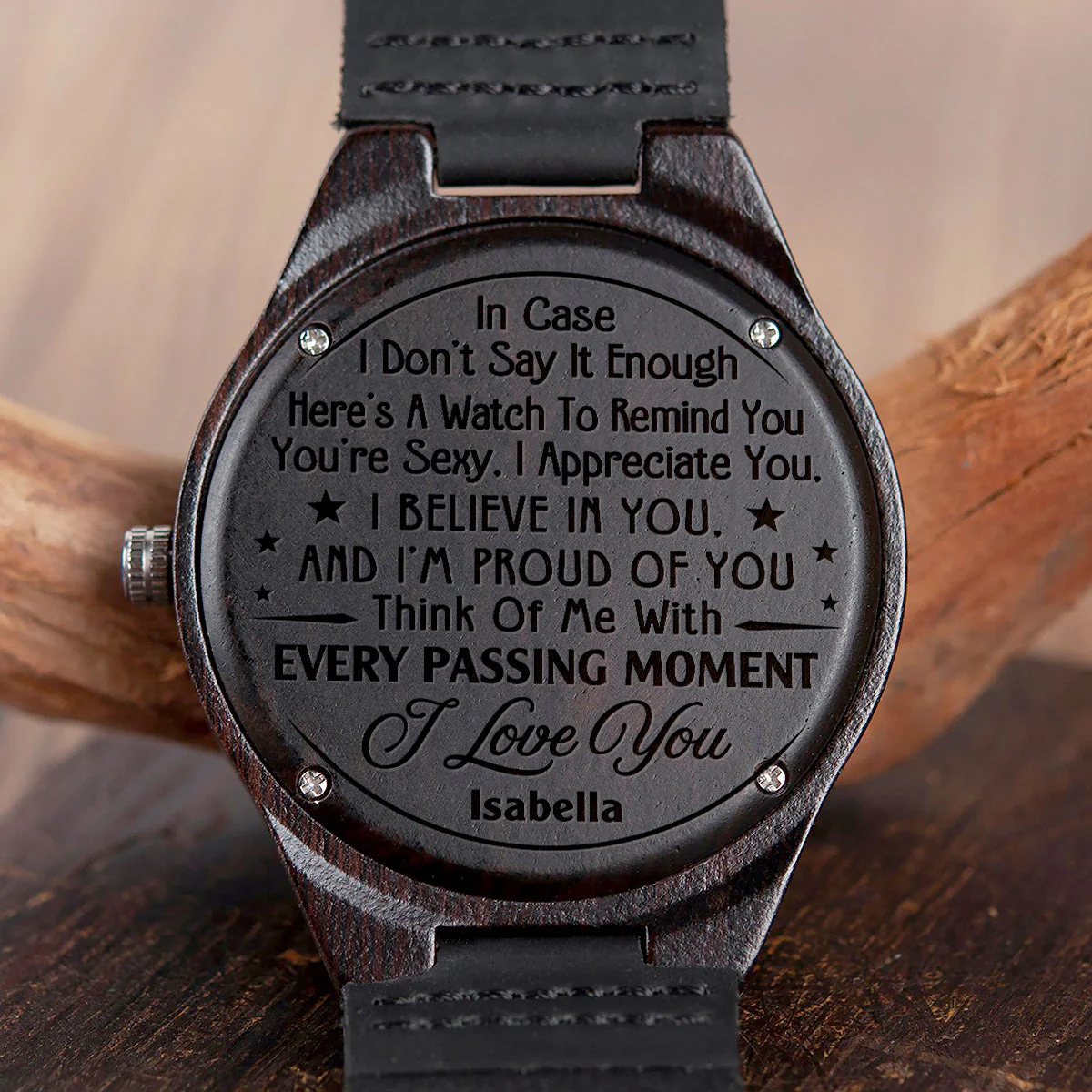 I Believe In You - Personalized Custom Wood Watch - Image 2