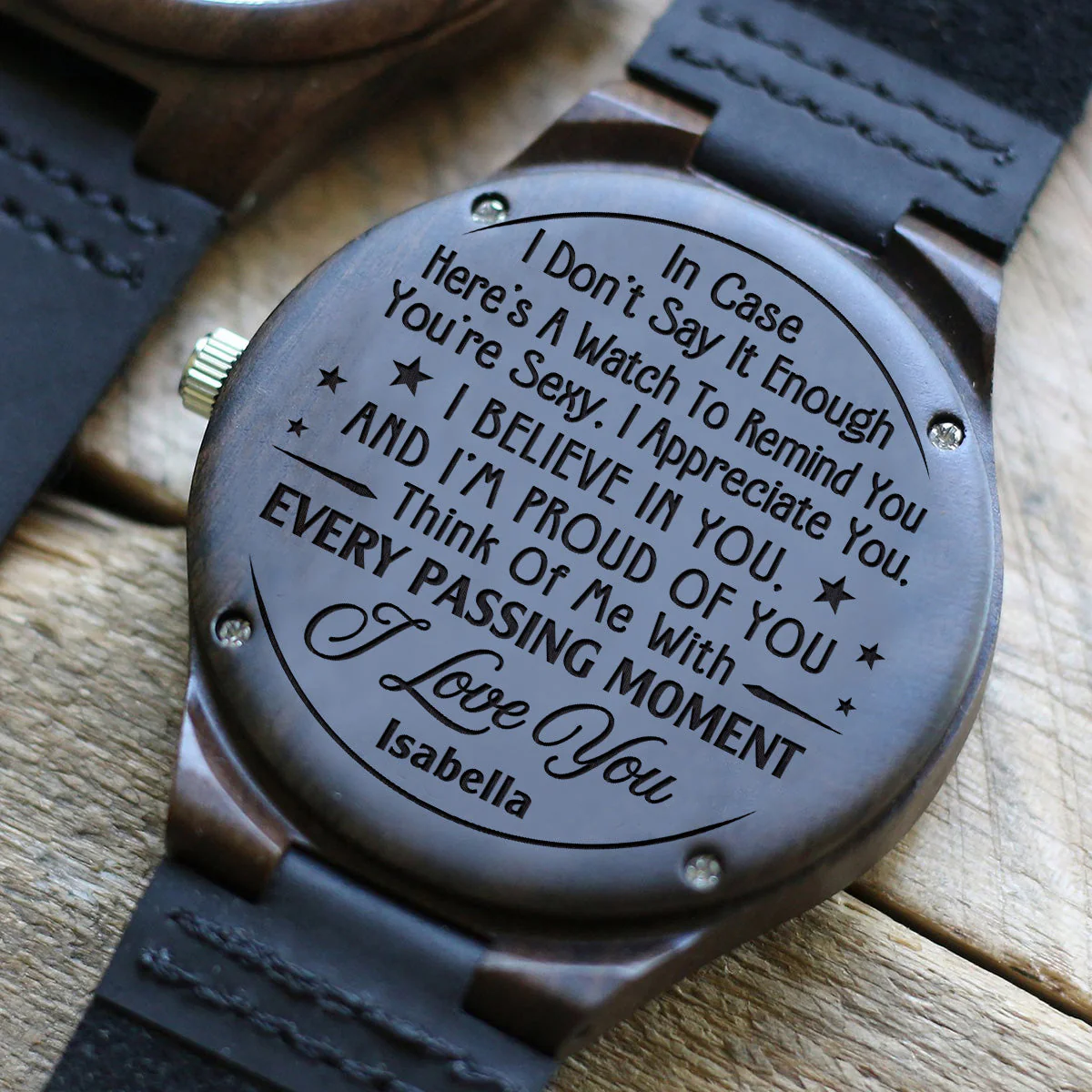 I Believe In You - Personalized Custom Wood Watch - Image 6