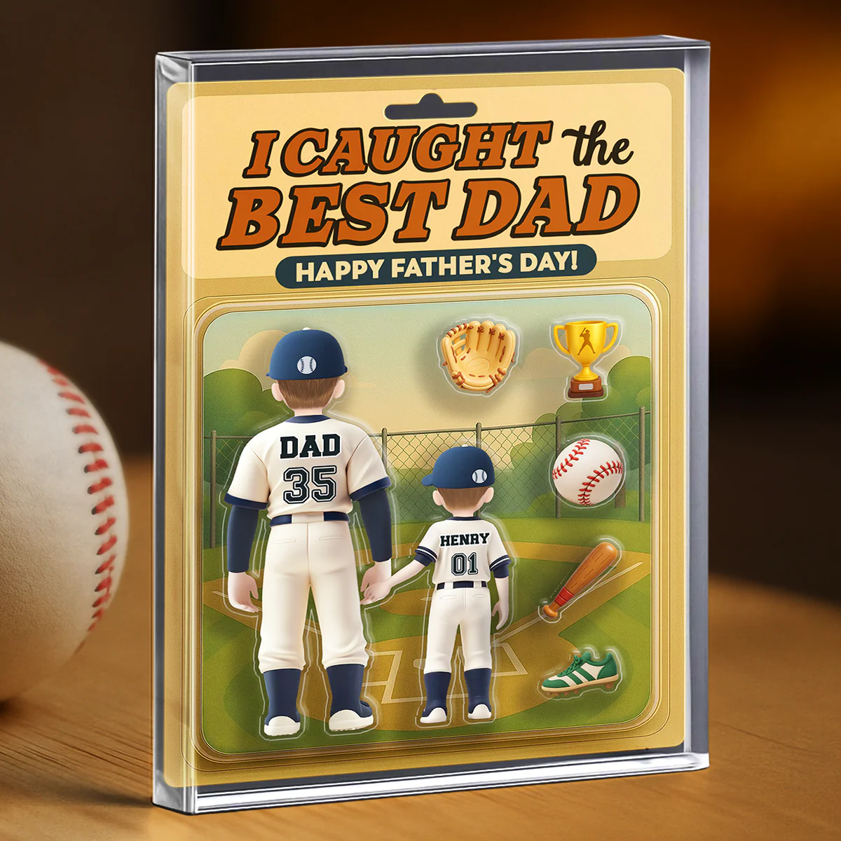 I Caught The Best Dad - Personalized Custom Acrylic Plaque - Image 4