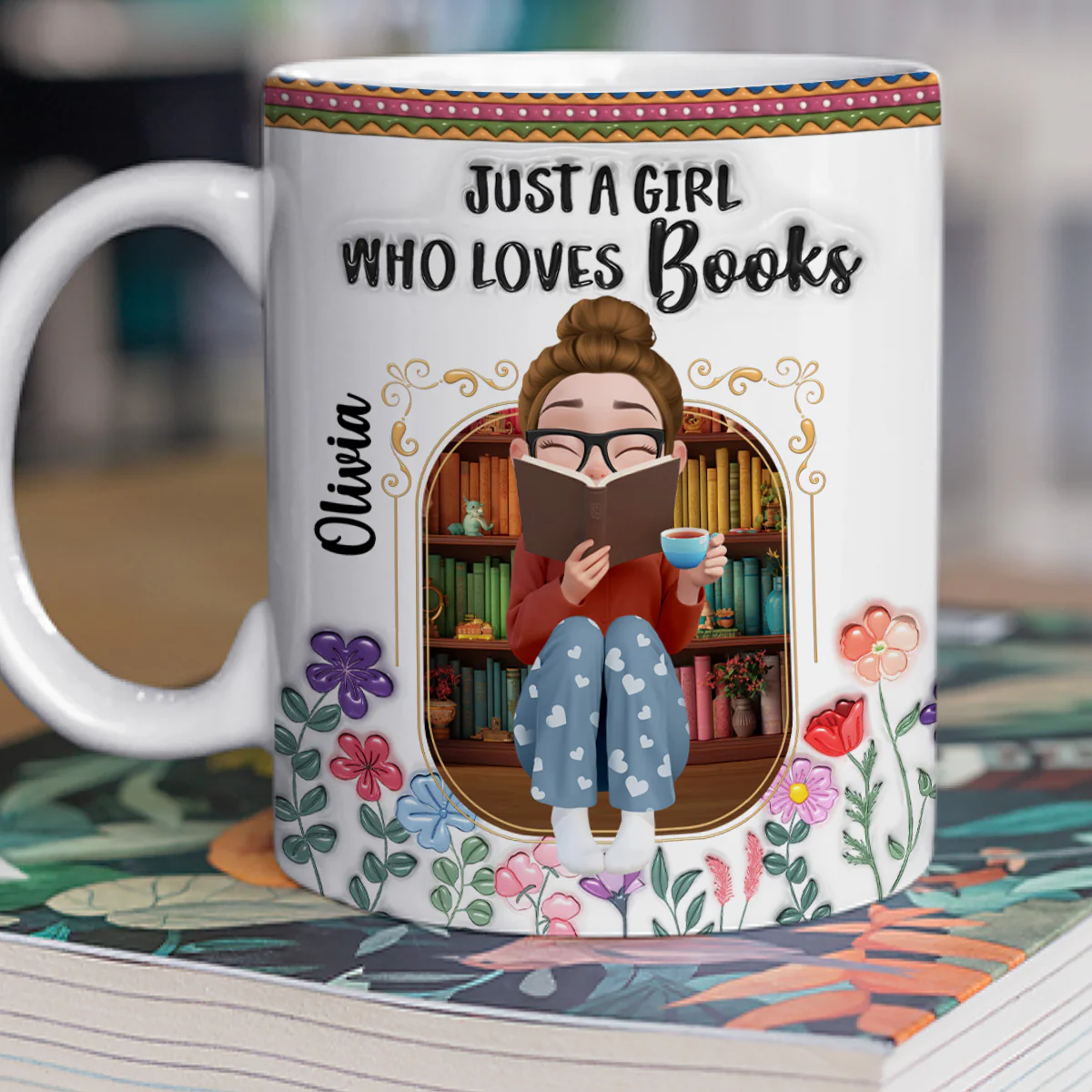 I Collect Worlds Through Reading - Personalized Custom 3D Inflated Effect Mug - Image 4