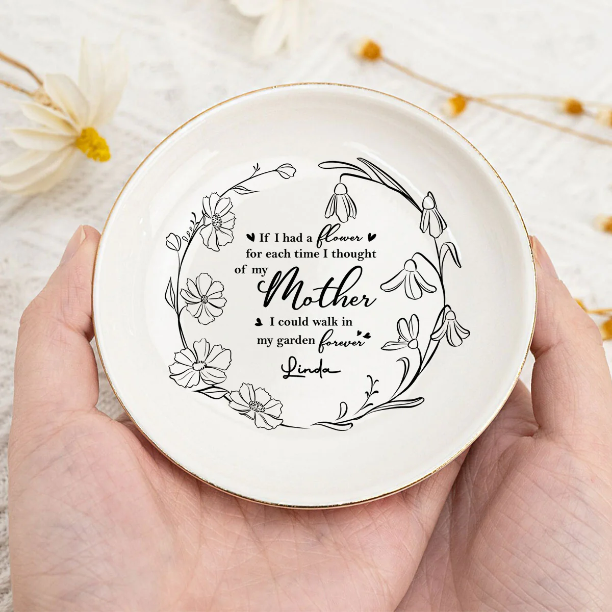 I Could Walk In My Garden Forever - Personalized Custom Jewelry Dish - Image 3