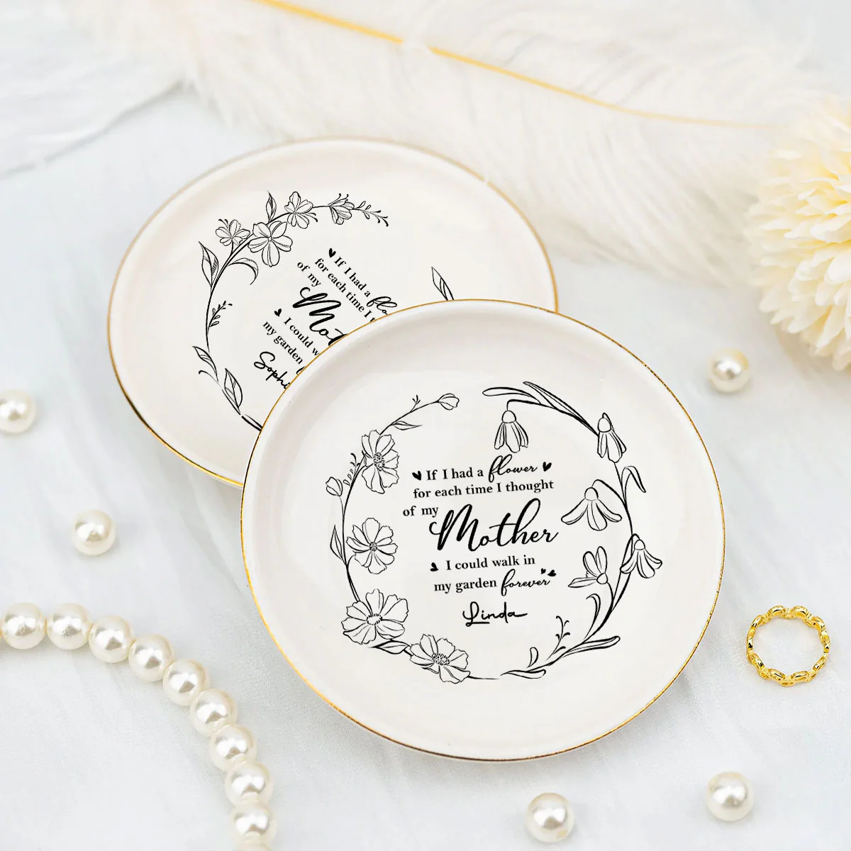 I Could Walk In My Garden Forever - Personalized Custom Jewelry Dish - Image 5