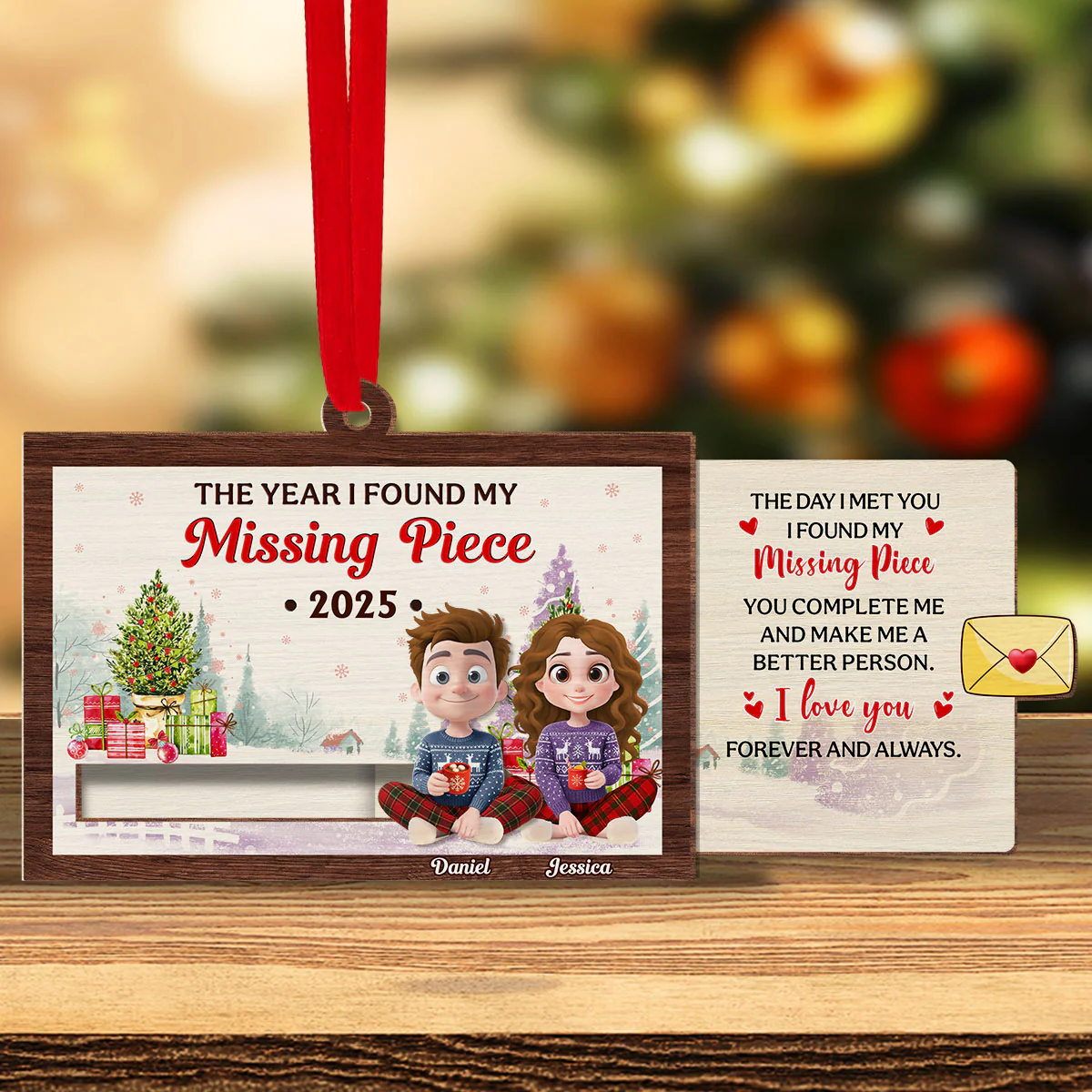 I Found My Love - Personalized Custom Slide Ornament - Image 2