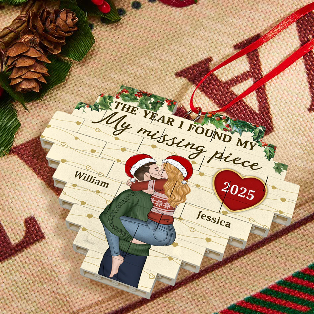 I Found My Missing Piece - Personalized Custom Heart Puzzle Ornament - Image 2