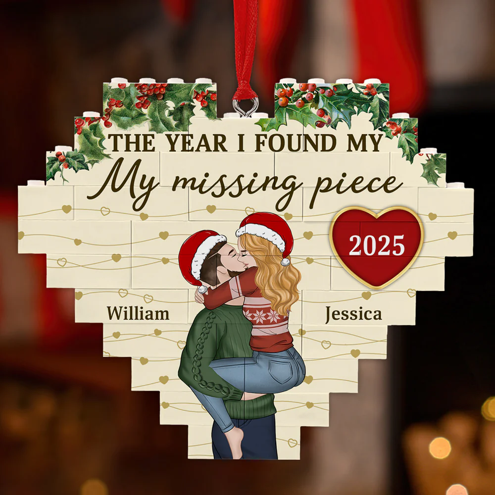 I Found My Missing Piece - Personalized Custom Heart Puzzle Ornament - Image 4