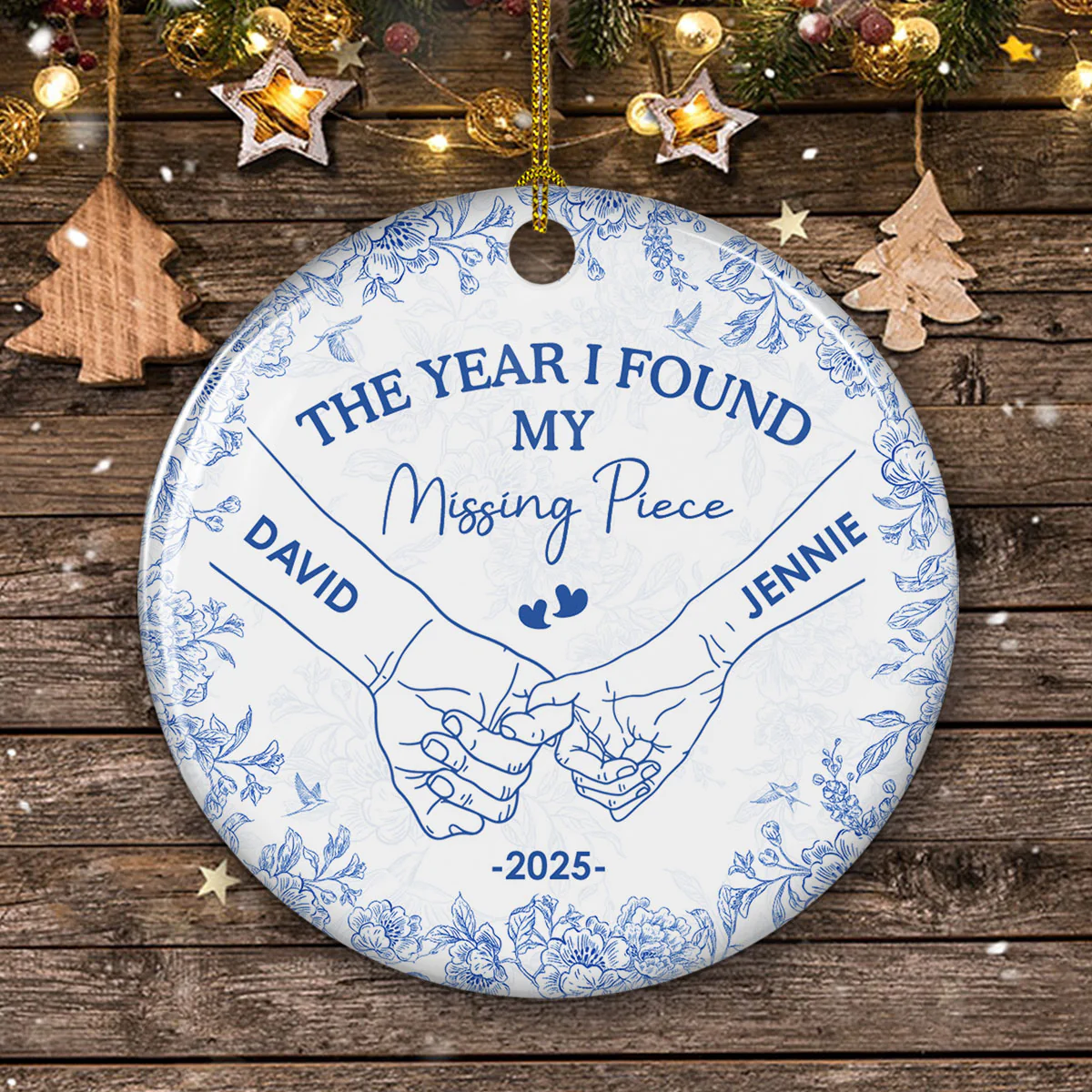 I Found You - Personalized Custom Ceramic Ornament - Image 3