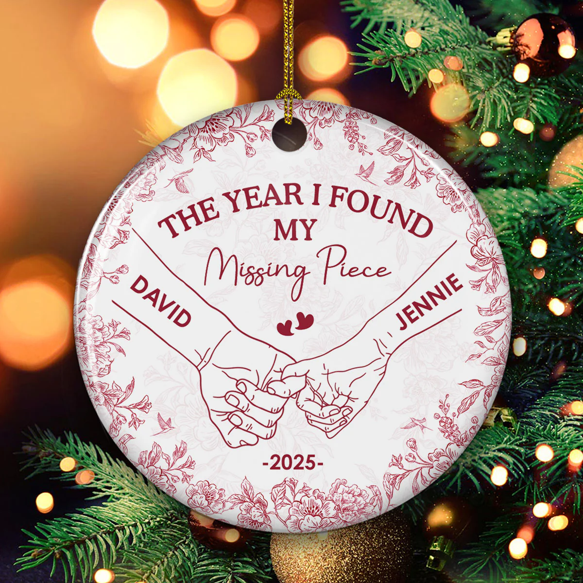 I Found You - Personalized Custom Ceramic Ornament - Image 4