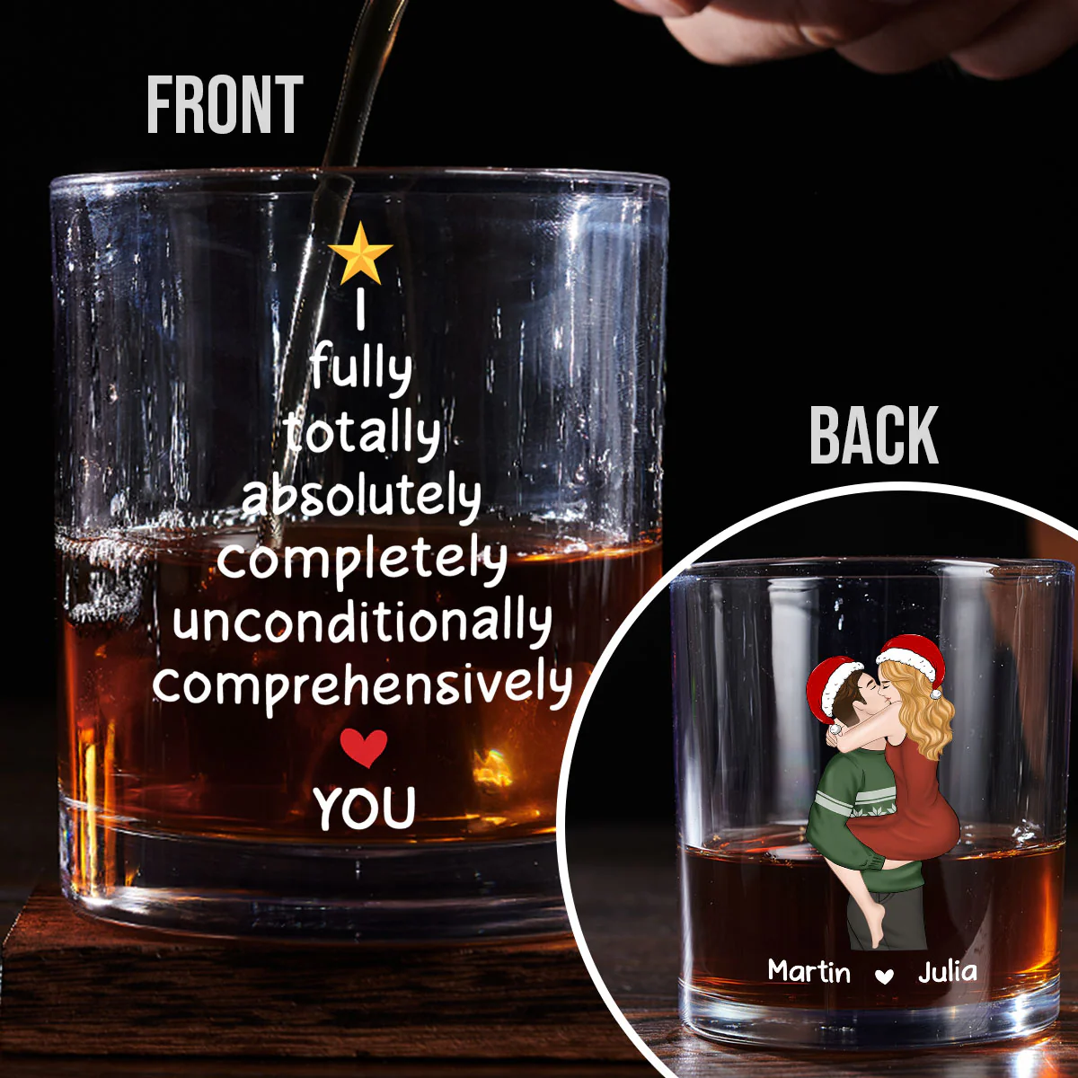 I Fully Love You - Personalized Custom Whiskey Glass - Image 2
