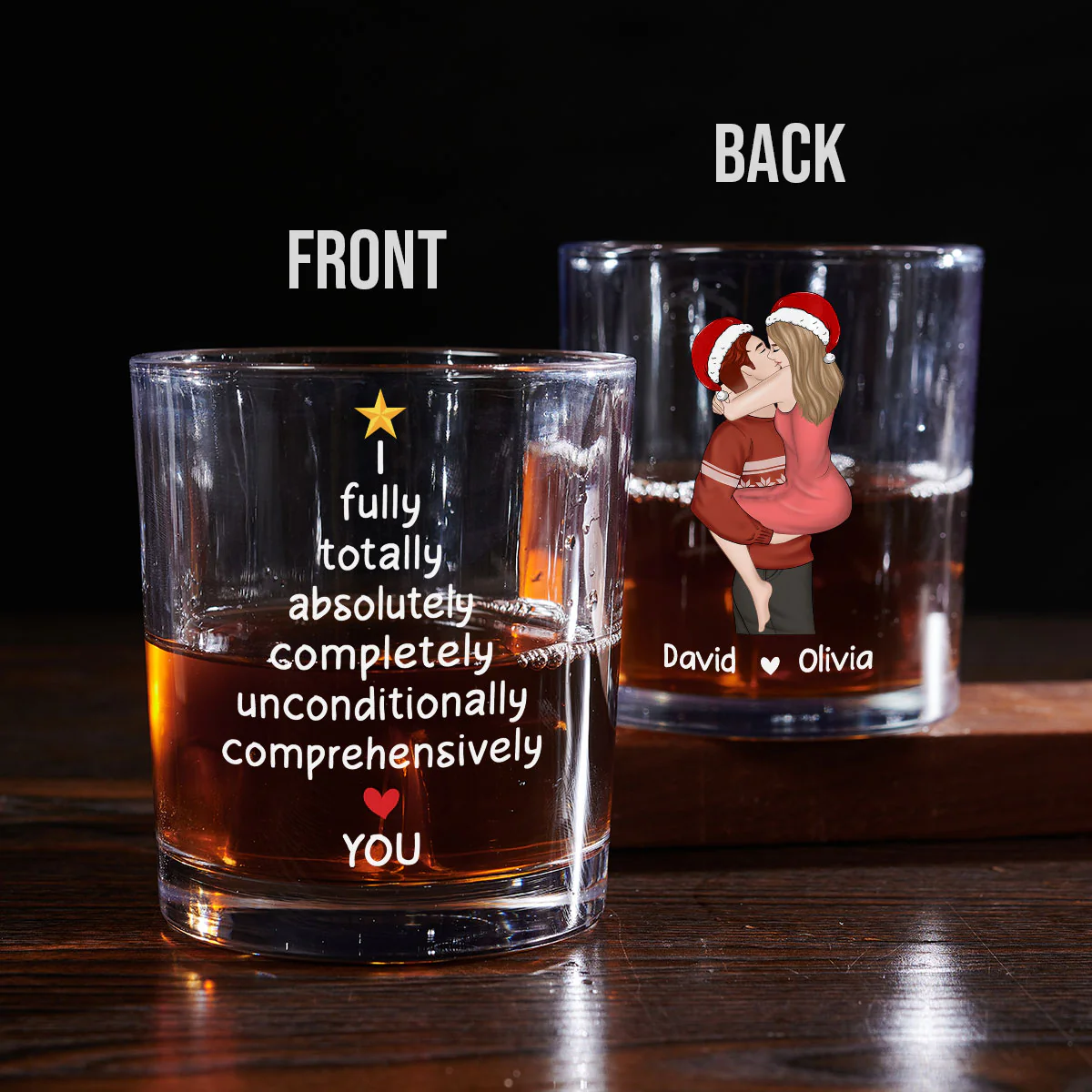 I Fully Love You - Personalized Custom Whiskey Glass - Image 4