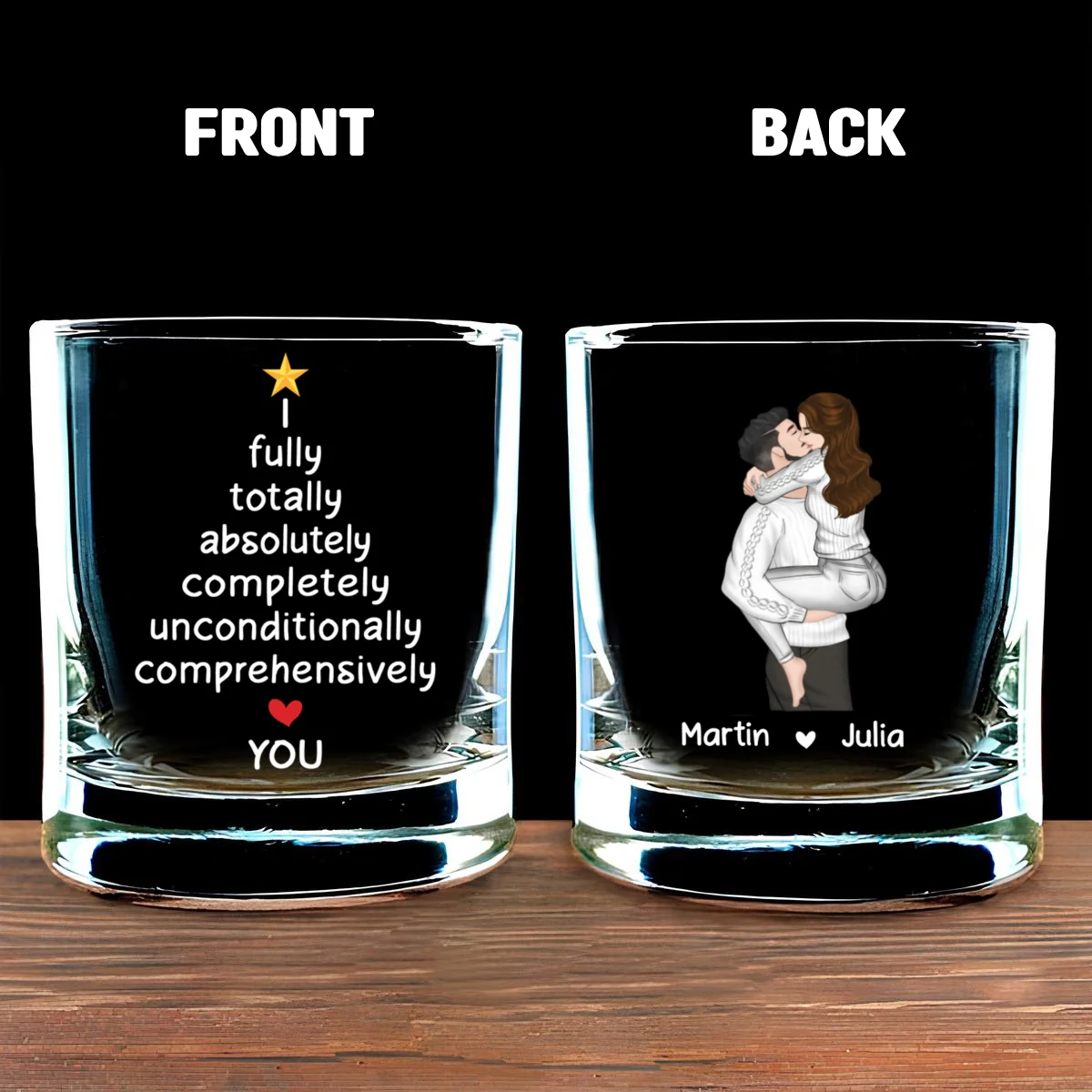 I Fully Love You - Personalized Custom Whiskey Glass - Image 6