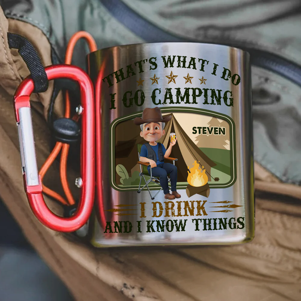 I Go Camping I Drink - Personalized Custom Carabiner Mug - Image 2