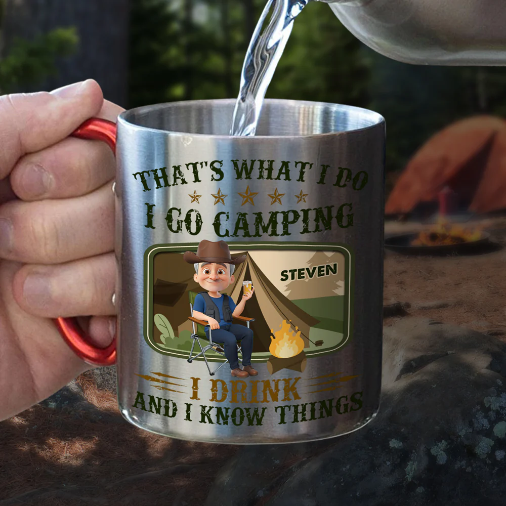 I Go Camping I Drink - Personalized Custom Carabiner Mug - Image 5