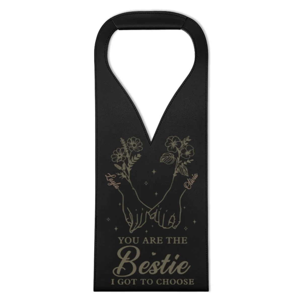 I Got To Choose - Personalized Custom Engraved Leather Wine Bag - Image 6