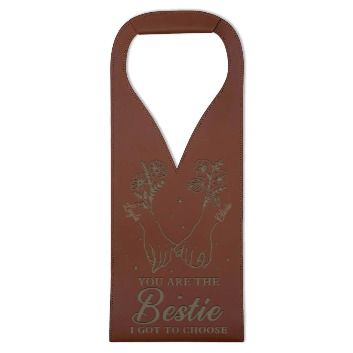 I Got To Choose - Personalized Custom Engraved Leather Wine Bag - Image 7