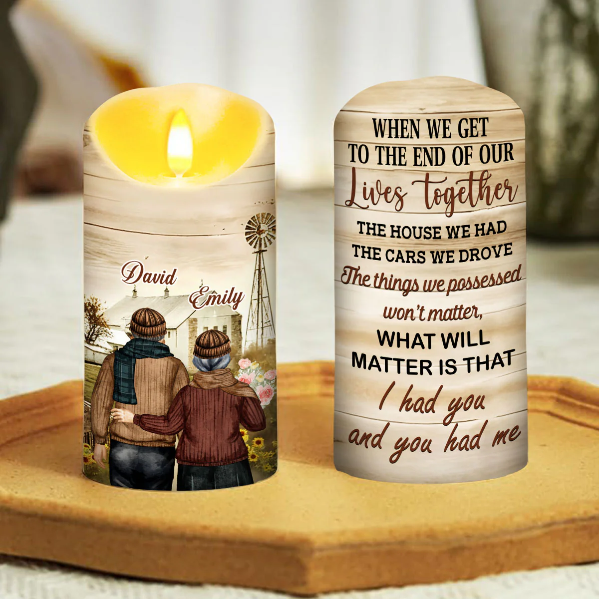 I Had You And You Had Me - Personalized Custom LED Candle - Image 3
