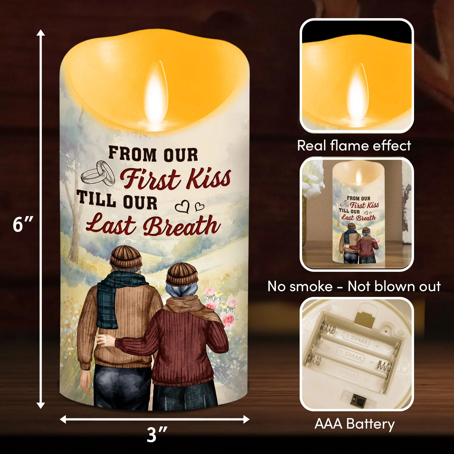I Had You And You Had Me Husbanb Wife - Personalized Custom LED Candle - Image 2