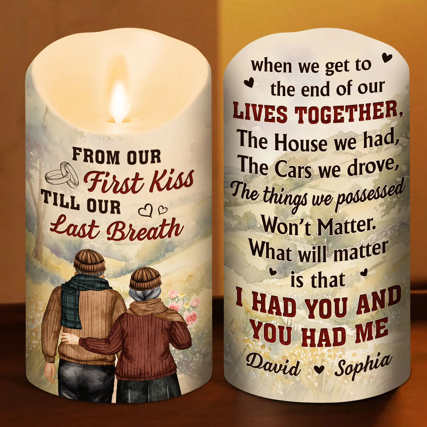 I Had You And You Had Me Husbanb Wife - Personalized Custom LED Candle - Image 3