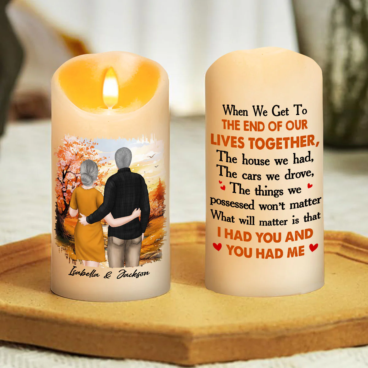 I Had You And You Had Me Version 2 - Personalized Custom LED Candle - Image 2