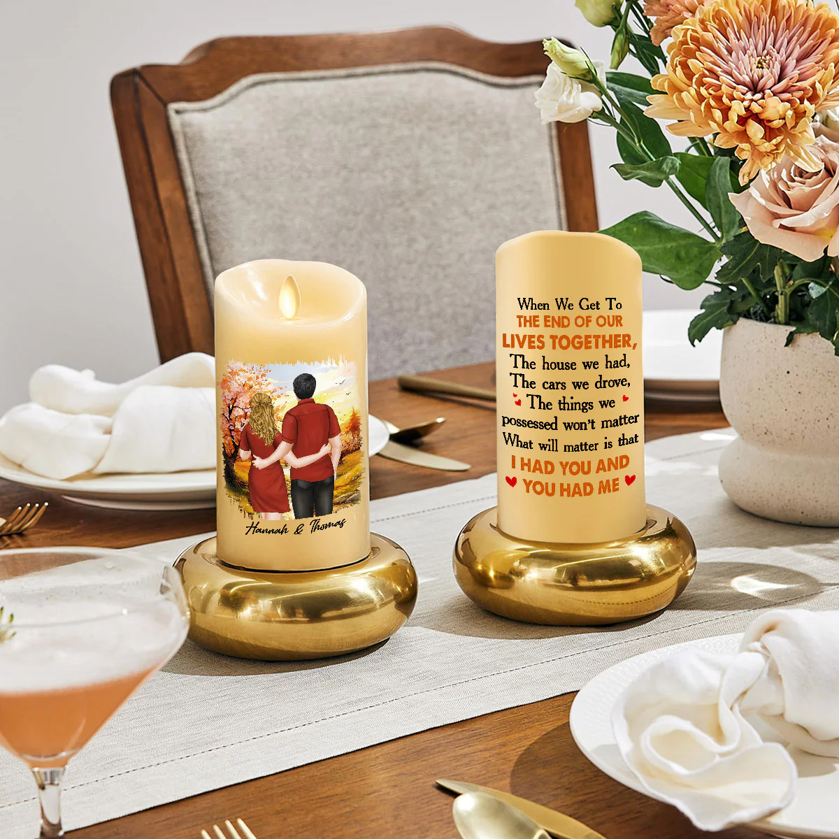 I Had You And You Had Me Version 2 - Personalized Custom LED Candle - Image 4