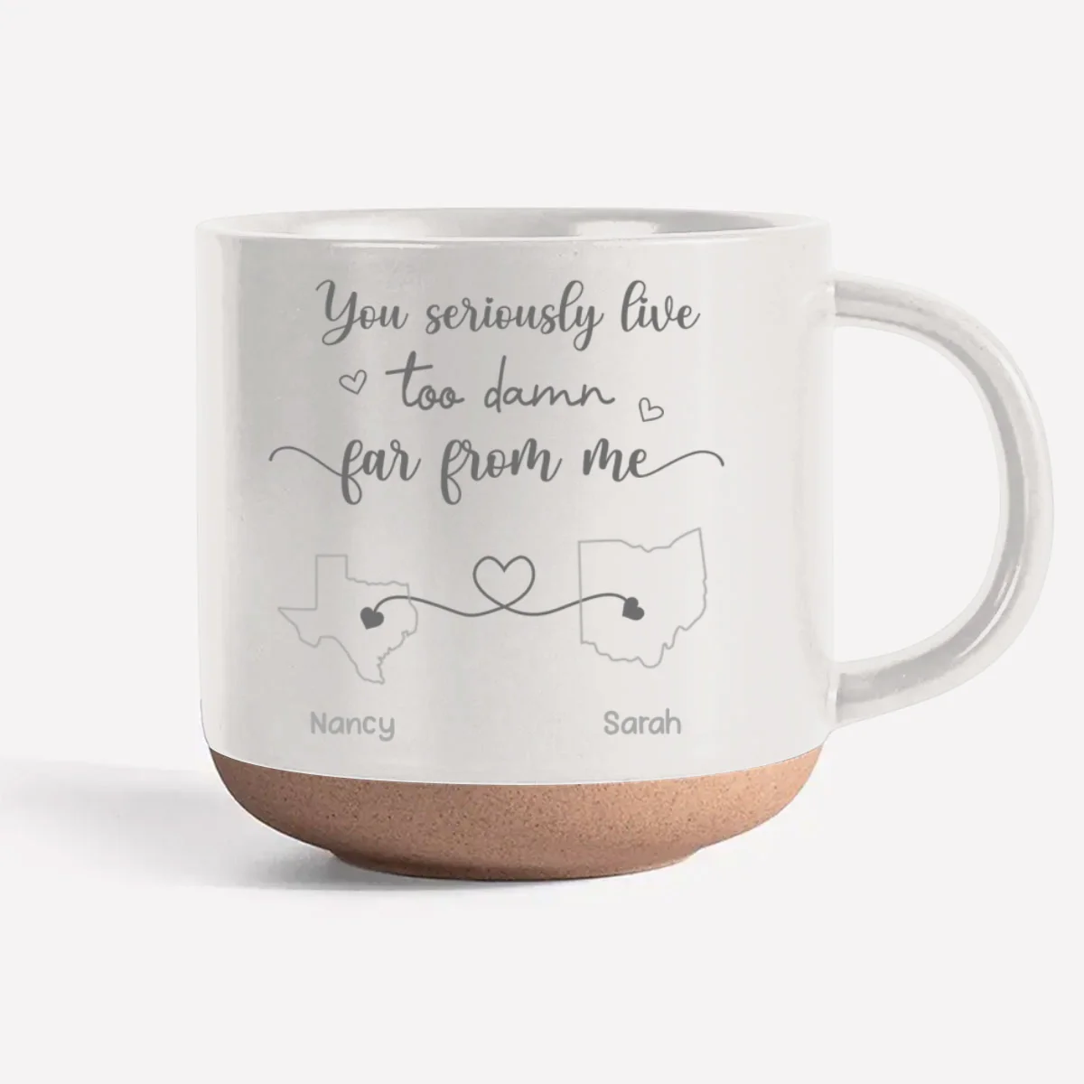 I Hate How Far You Are - Personalized Custom Engraved Pottery Mug - Image 9