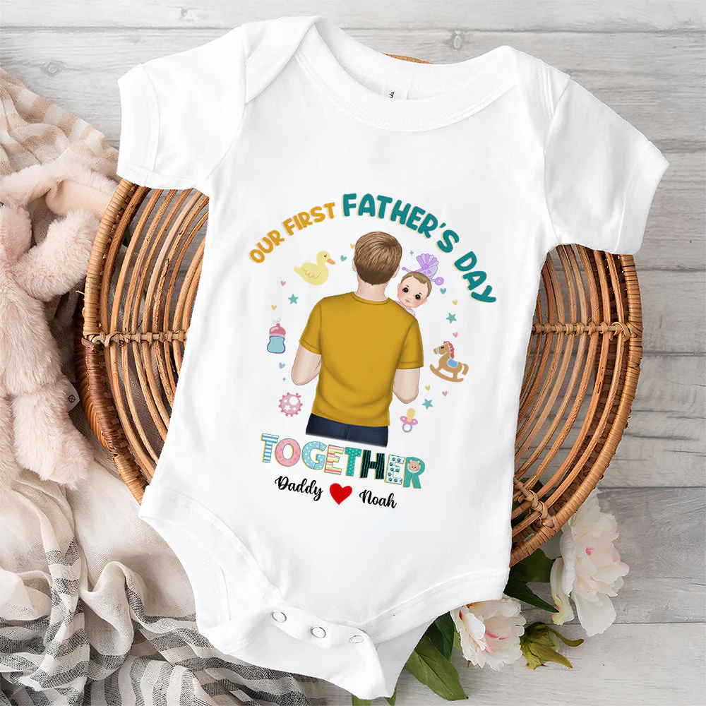 I Have A Hero I Call Him Daddy - Personalized Custom Baby Onesie - Image 2