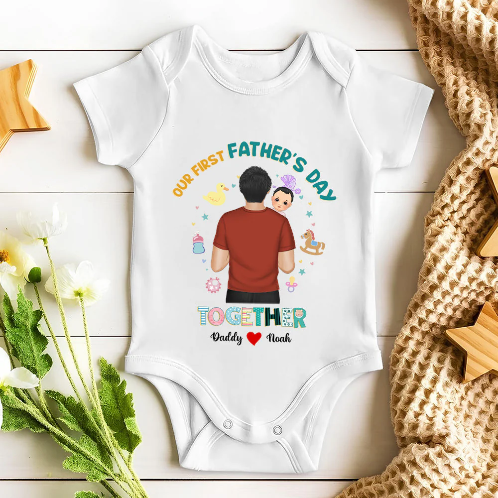 I Have A Hero I Call Him Daddy - Personalized Custom Baby Onesie - Image 3
