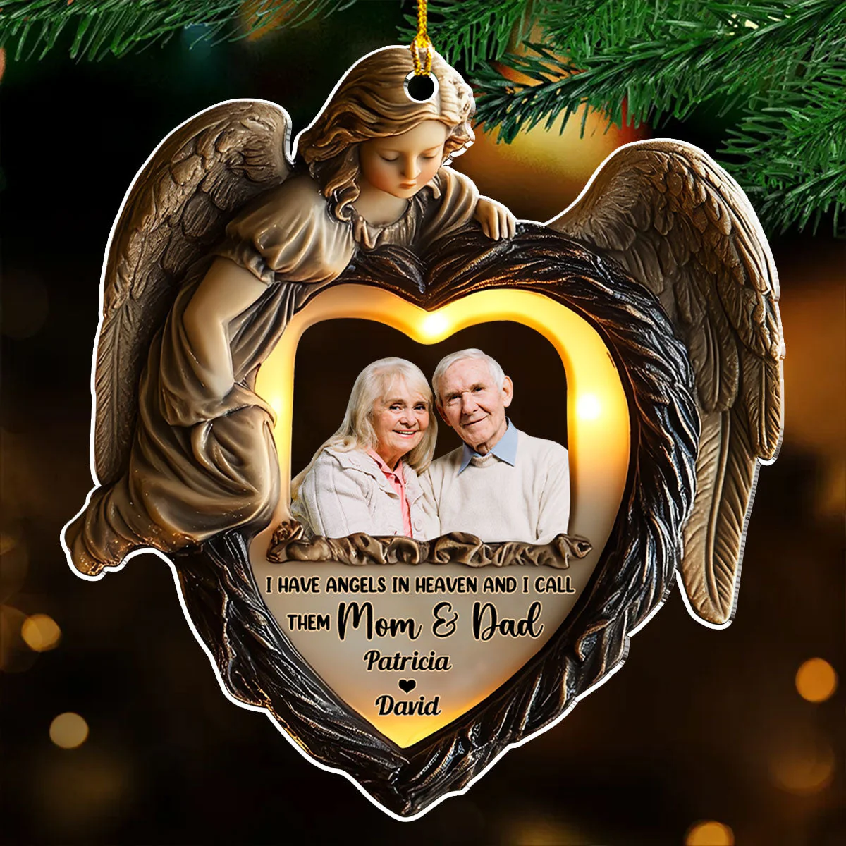 I Have Angels In Heaven - Personalized Custom Acrylic Ornament - Image 5