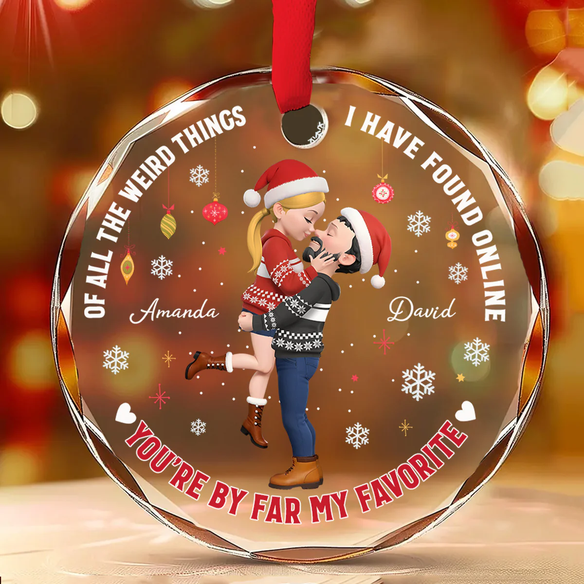 I Have Found Online - Personalized Custom Glass Ornament - Image 2