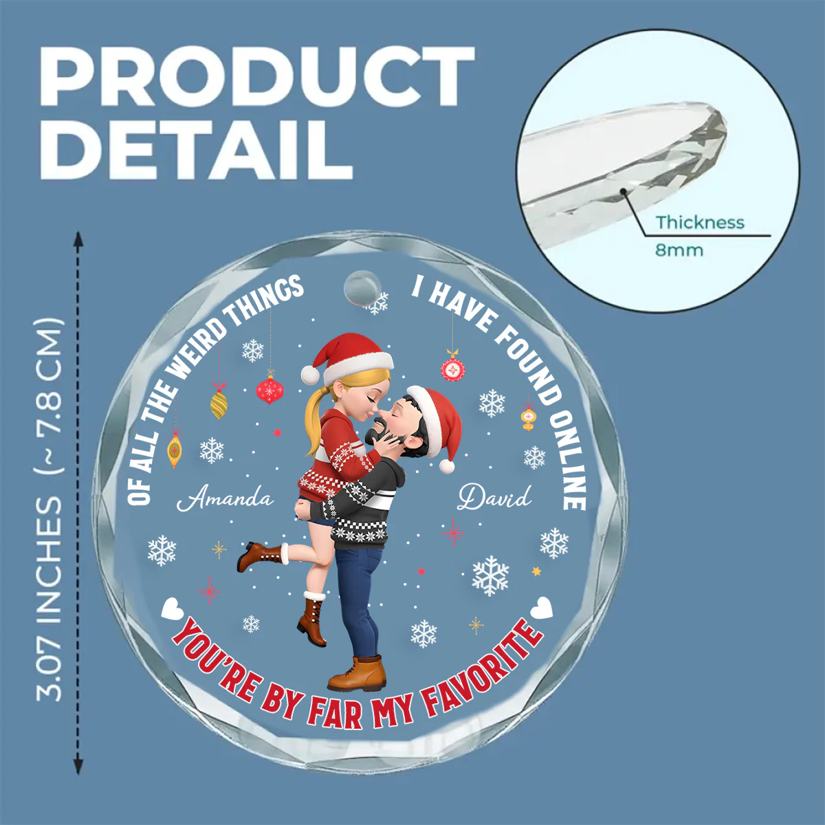 I Have Found Online - Personalized Custom Glass Ornament - Image 6