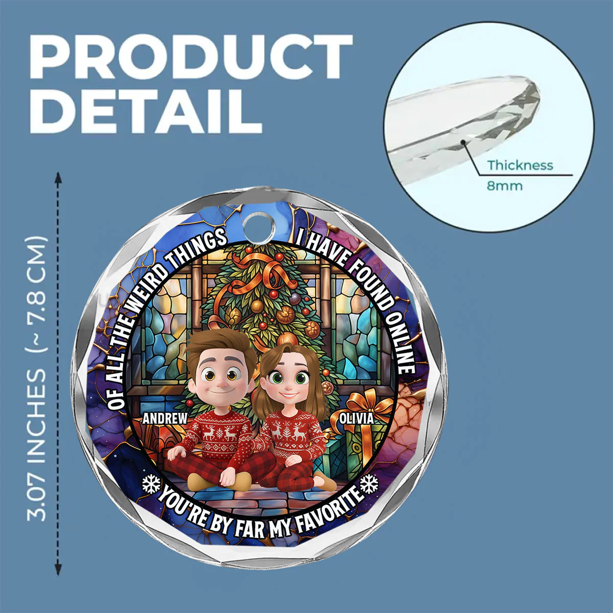 I Have Found You Online - Personalized Custom Glass Ornament - Image 6
