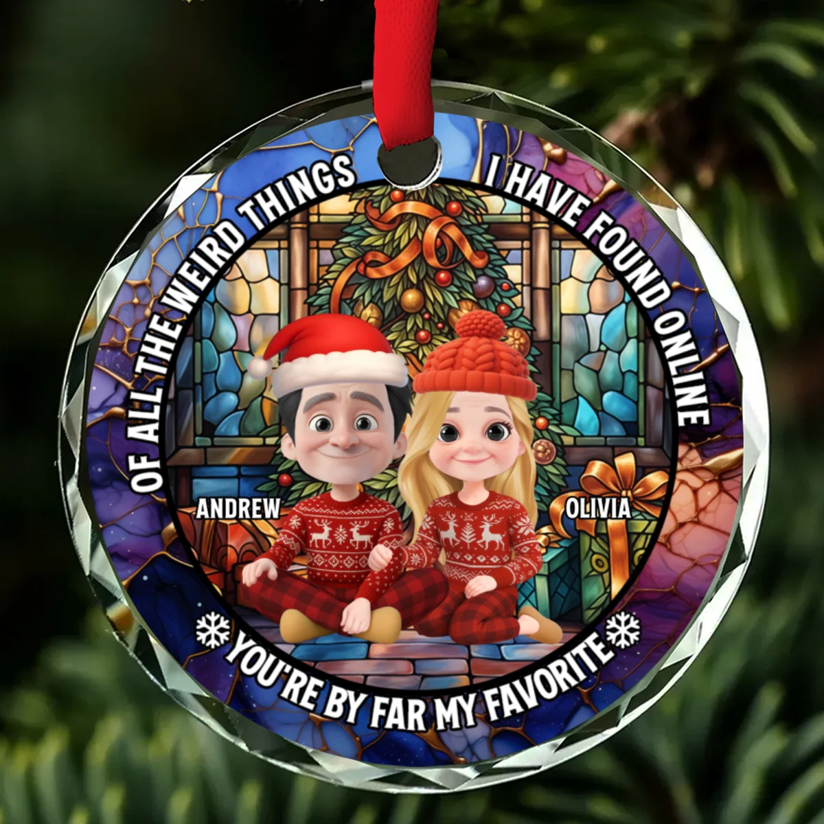 I Have Found You Online - Personalized Custom Glass Ornament - Image 7