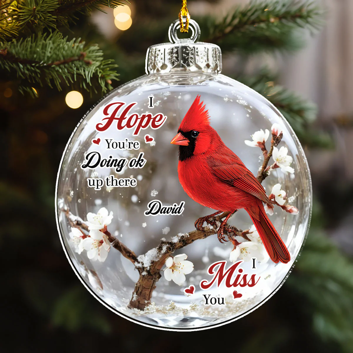 I Hope You Are Doing Okay - Personalized Custom 3D Effect Acrylic Ornament - Image 4