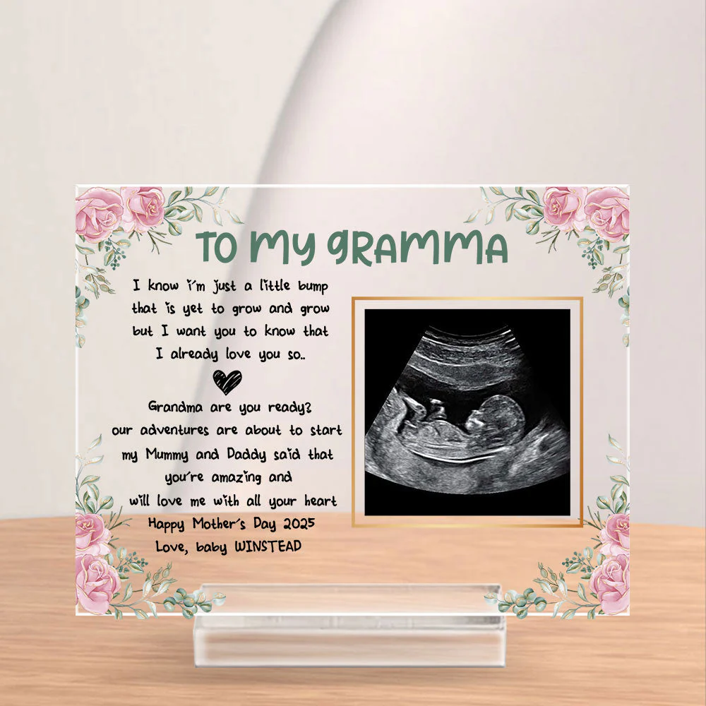 I Know I Am Just A Little Bump - Personalized Custom Acrylic Plaque With Base - Image 2