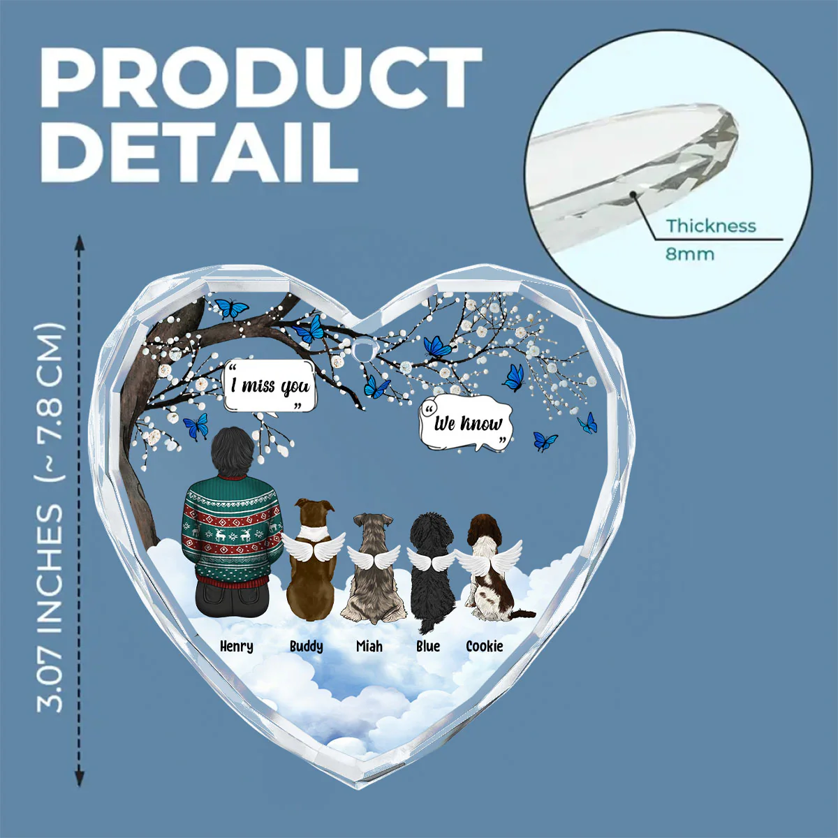 I Know You Miss Me - Personalized Custom Glass Ornament - Image 4