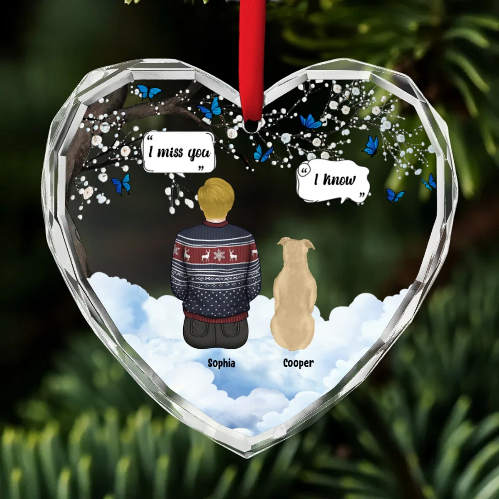 I Know You Miss Me - Personalized Custom Glass Ornament - Image 5