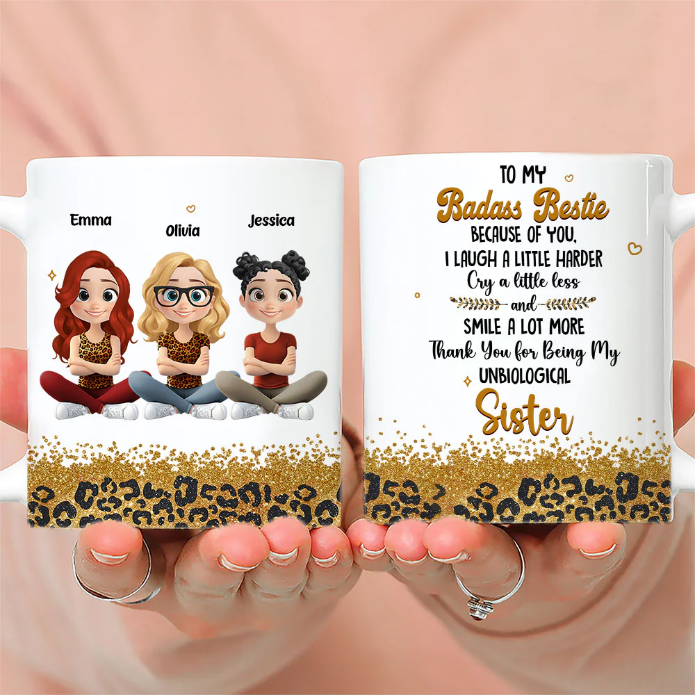 I Laugh A Little Harder Because Of You - Personalized Custom Mug - Image 3