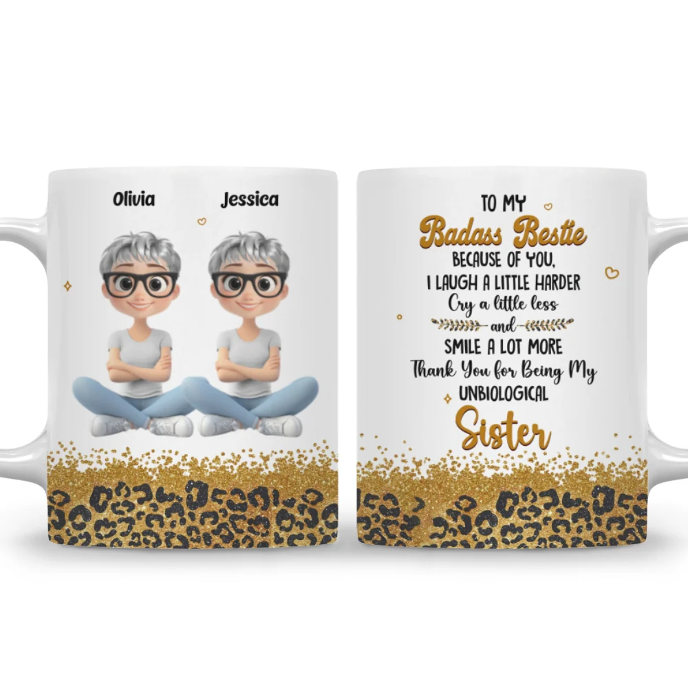 I Laugh A Little Harder Because Of You - Personalized Custom Mug - Image 6