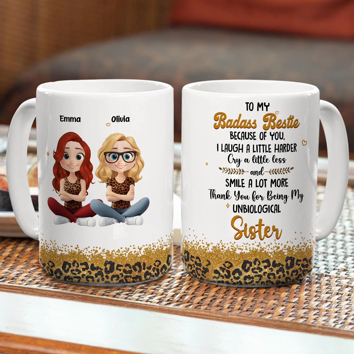 I Laugh A Little Harder Because Of You - Personalized Custom Mug - Image 8