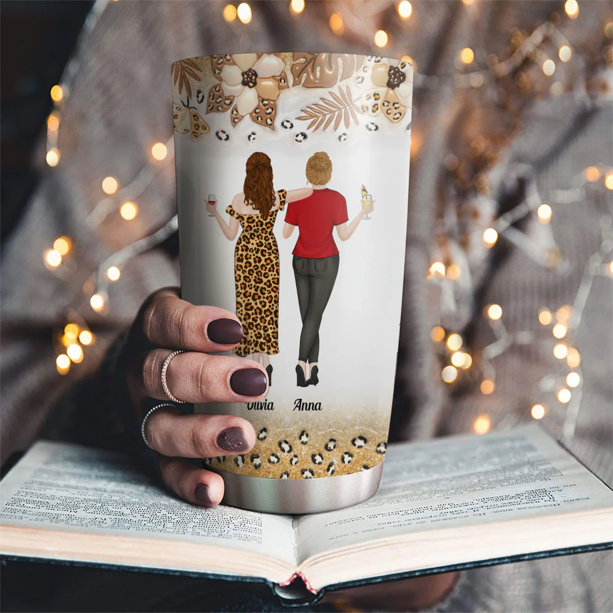 I Laugh Harder Because Of You - Personalized Custom 3D Inflated Effect Tumbler - Image 3