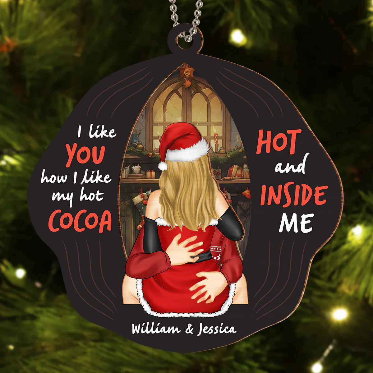 I Like My Hot Cocoa - Personalized Custom Suncatcher Ornament - Image 3
