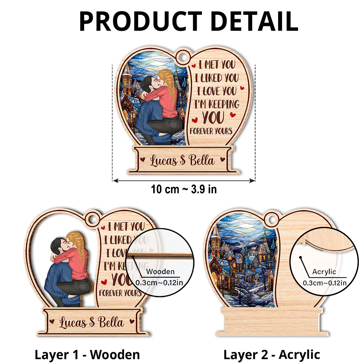 I Liked You I Love You I'm Keeping You Forever Yours - Personalized Custom Suncatcher Ornament - Image 5