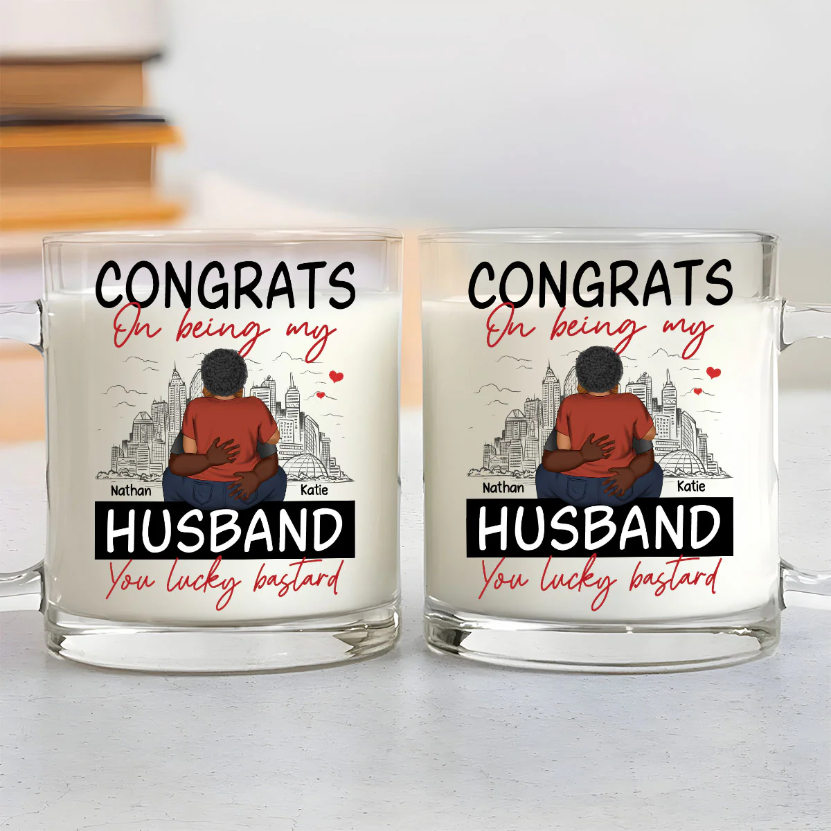 I Liked You - Personalized Custom Glass Mug - Image 2