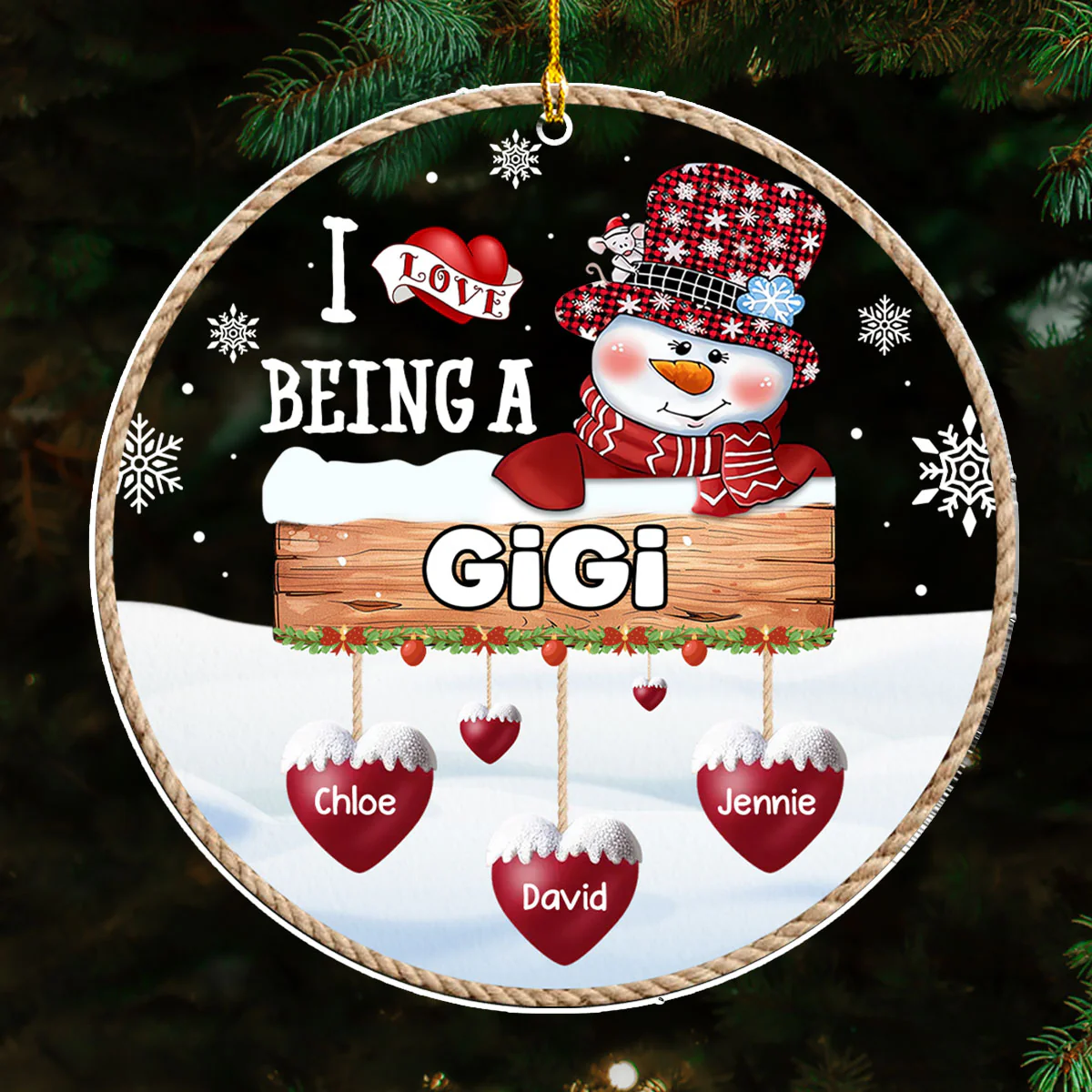I Love Being Grandma - Personalized Custom Acrylic Ornament - Image 2