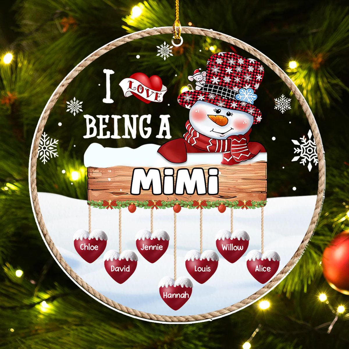 I Love Being Grandma - Personalized Custom Acrylic Ornament - Image 4