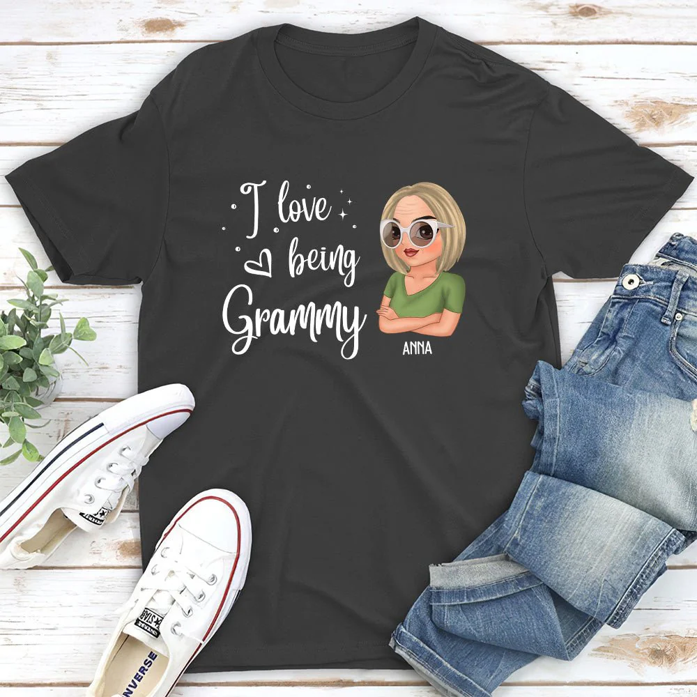 I Love Being Grandma - Personalized Custom Unisex T-shirt - Image 3