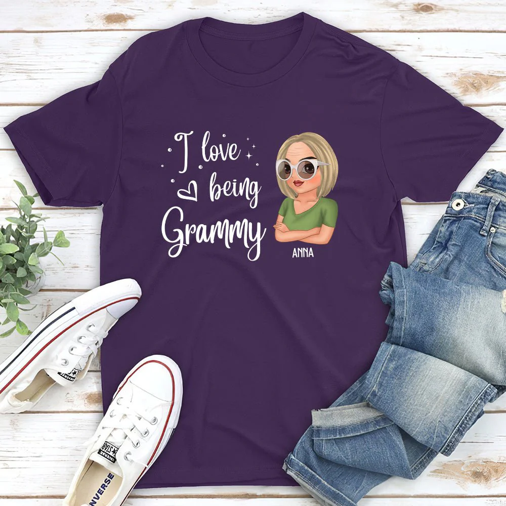 I Love Being Grandma - Personalized Custom Unisex T-shirt - Image 4