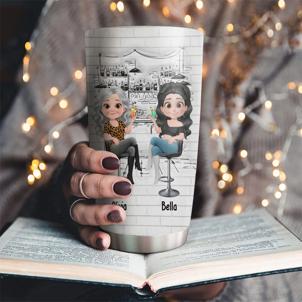 I Love Cute Mom - Personalized Custom 3D Inflated Effect Tumbler - Image 3