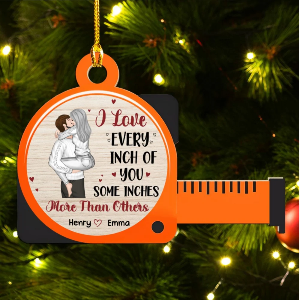 I Love Every Inch Of You - Personalized Custom Wood Ornament - Image 5