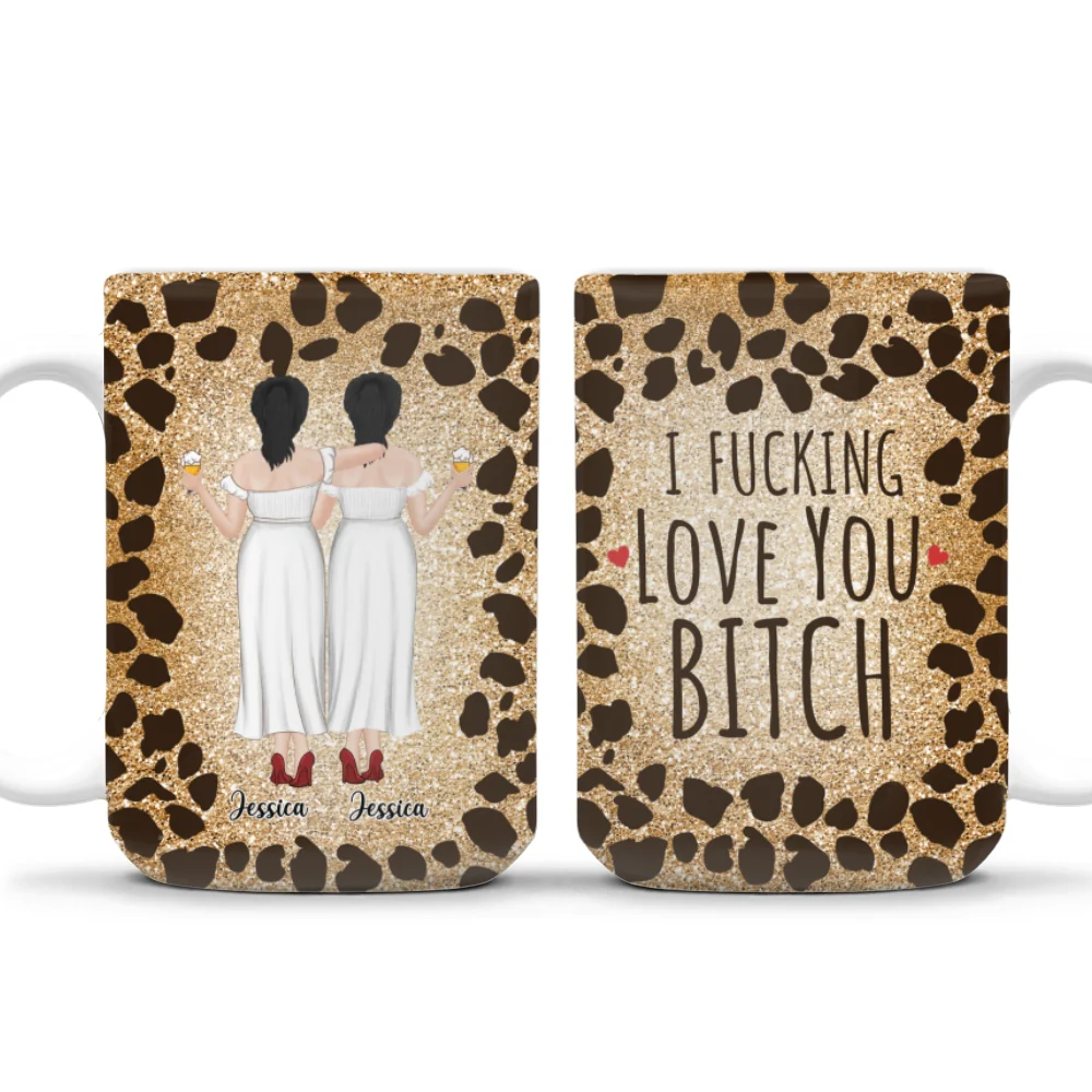 I Love My Friend Leopard - Personalized Custom Coffee Mug - Image 8